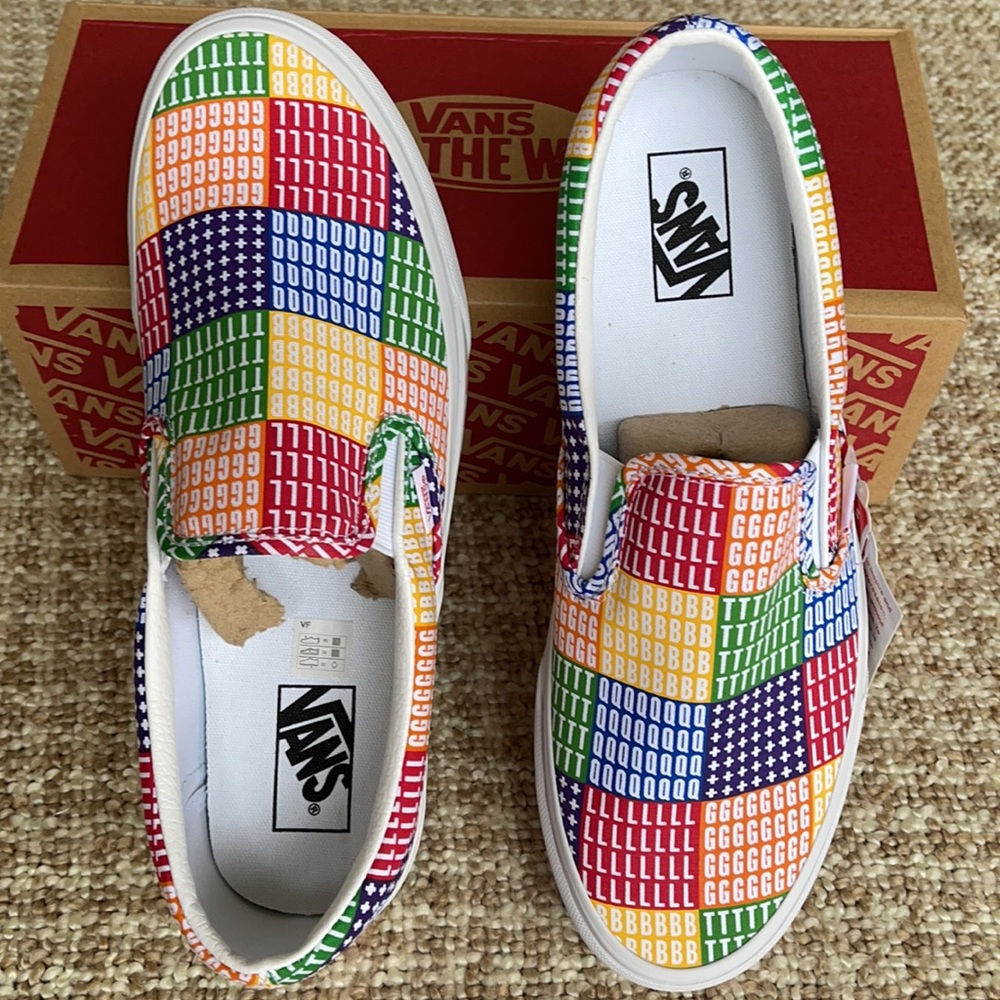 Vans Slip-On Patchwork Checkerboard Multicolor Canvas Sneakers